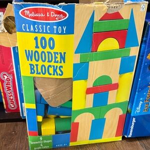 Melissa & Doug 100 Wooden Blocks - Red, Blue, Green, Yellow